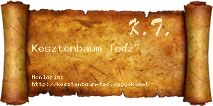 Kesztenbaum Teó névjegykártya